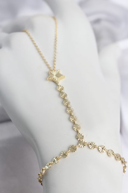 Bouquet Bouqtique Gold Renk Pirinç Lazerli Yıldız Model Zirkon Taşlı Şahmeran BQT35SN785