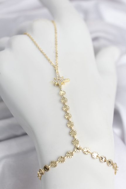 Bouquet Bouqtique Gold Renk Pirinç Kutup Yıldızı Zirkon Taşlı Şahmeran BQT35SN787