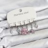Bouquet Bouqtique 316L Çelik Gümüş Renk Pembe Zirkon Taşlı Lotus Detaylı Kadın Küpe Seti BQT35BKP11887