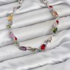 Bouquet Bouqtique Pirinç Gümüş Renk Mix Renk Zirkon Taşlı Çiçek Model Kadın Bileklik BQT35BB8578