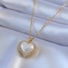 Bouquet Bouqtique 316L Çelik Gold Renk İncili Kalp Model Zirkon Taşlı Kadın Kolye BQT35BKO7566