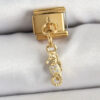 Bouquet Bouqtique 316L Çelik Sallantılı Zirkon Taşlı Deniz Atı Model Gold Renk Nomination Charm BQT35BC1430