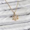 Bouquet Bouqtique 316L Çelik Zincir Gold Renk Kar Tanesi Model Zirkon Taşlı Kadın Kolye BQT35BKO10831