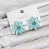 Bouquet Bouqtique Buz Mavisi Renk Kristal Taşlı Lotus Çiçek Model Kadın Küpe BQT35BKP11922