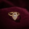 Bouquet Bouqtique Ayarlamalı Gold Renk Metal Zirkon Taşlı Damla Model Yüzük BQT35BYK2071