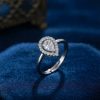 Bouquet Bouqtique Ayarlamalı Silver Renk Metal Zirkon ve Kristal Taşlı Damla Model Yüzük BQT35BYK2072