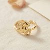 Bouquet Bouqtique Gold Renk Kedi Tasarım Pirinç Kadın Yüzük BQT35BYK4219