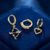 Bouquet Bouqtique 3 lü Set Küpe Gold Renk Eros Yay Detaylı BQT35BKP11946