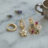 Bouquet Bouqtique 3 lü Set Gold Renk Çiçek Model Küpe BQT35BKP11964