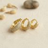 Bouquet Bouqtique Gold Renk 3 lü Zirkon Taşlı Halka Küpe Set BQT35BKP11968