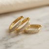 Bouquet Bouqtique 3 lü Set Gold Renk Zirkon Taşlı Kare Halka Küpe BQT35BKP11972