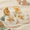 Bouquet Bouqtique Deniz Kabuğu ve Deniz Yıldızı Detaylı Altın Renk Doğal Sedef Küpe BQT35BKP11981