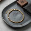 Bouquet Bouqtique 316L Çelik Gold Renk Kutu Zincir Erkek Bileklik BQT35EB3808