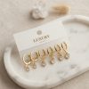 Bouquet Bouqtique Kalp Zirkon Taşlı Gold Renk Pirinç Set Küpe BQT35BKP11990