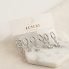 Bouquet Bouqtique Yıldız Zirkon Taşlı Gümüş Renk Pirinç Set Küpe BQT35BKP11991