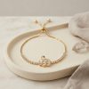 Bouquet Bouqtique Gold Renk Zirkon Taşlı Pirinç Kuğu Model Asansörlü Bileklik BQT35BB8840
