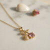 Bouquet Bouqtique 316L Çelik Zincir Gold Renk Pembe Kiraz Model Kolye BQT35BKO11190