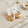 Bouquet Bouqtique 316L Çelik Gold Renk Bohem Halka Model Küpe BQT35BKP12027