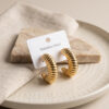 Bouquet Bouqtique 316L Çelik Gold Renk Bombeli Kroasan Model Küpe BQT35BKP12047