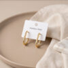 Bouquet Bouqtique 316L Çelik Gold Renk Zirkon Taşlı Kare Halka Küpe BQT35BKP12052