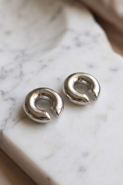 Bouquet Boutique 316L Çelik Gümüş Renk Çiftli Earcuff Küpe BQT35BKP12063