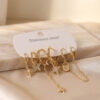 Bouquet Bouqtique 316L Çelik Gold Renk Yıldız Model Zincir Detaylı Kadın Küpe Seti BQT35BKP12072