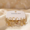 Bouquet Bouqtique 316L Çelik Gold Renk Çiçek Detaylı Kadın Küpe Seti BQT35BKP12090