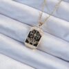 Bouquet Bouqtique 316L Çelik Zincir Gold Renk İşlemeli Siyah Mineli Tarot Kolye BQT35BKO9236