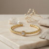 Bouquet Bouqtique Gold Renk Dorika Model Yuvarlak Zirkon Taşlı Kadın Bileklik BQT35BB8858