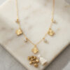 Bouquet Bouqtique Pirinç Gold Renk Zirkon Taşlı Yonca Model Kadın Kolye BQT35BKO11237