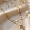 Bouquet Bouqtique Gold Renk Pirinç Charmlı Model Kombin Kadın Kolye BQT35BKO11257