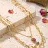 Bouquet Bouqtique Gold Renk Lale Detaylı Kombin Kadın Kolye BQT35BKO11258