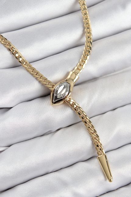 Bouquet Bouqtique Pirinç Asansörlü Yılan Model Gold Renk Kadın Kolye BQT35BKO10433