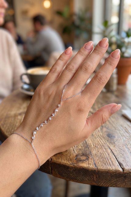 Bouquet Bouqtique Gümüş Renk Sarmaşık Model Zirkon Taşlı Şahmeran BQT35SN811