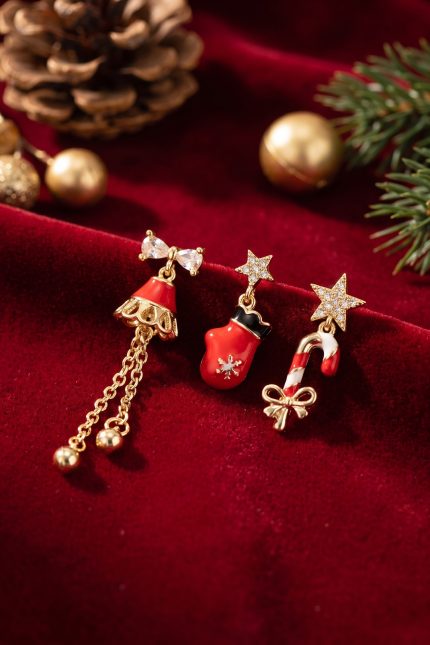 Bouquet Bouqtique Christmas Koleksiyonu Zirkon Taşlı Yılbaşı Küpe BQT35BKP12179